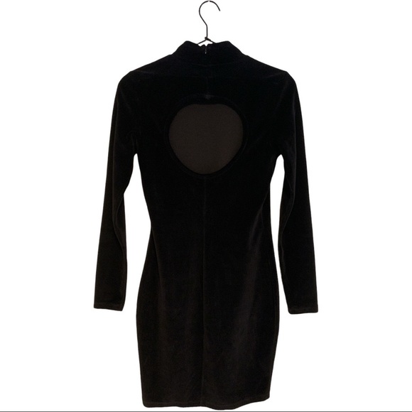 COPY - NWT ALEXANDER WANG Long Sleeve Turtleneck Velour Mini Dress Back Cutout … - Picture 5 of 13